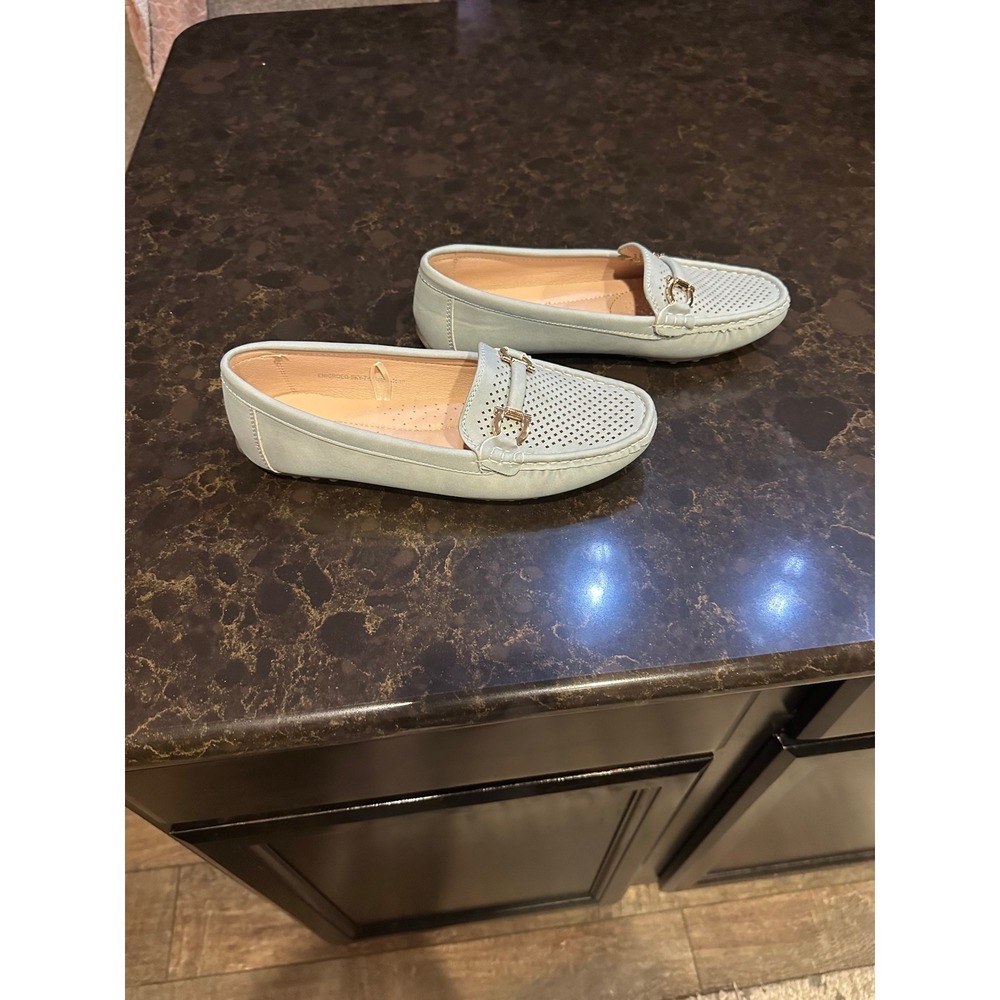 Patrizia by Spring Step Light Blue Perforated Bit Loafers Driving Mocs 7W Womens - Picture 2 of 6
